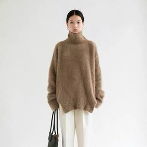 Sage Studio raccoon fur high-neck sweater